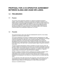 6.1 Quarterly reports: SLASIA will submit to USAID Sri Lanka within