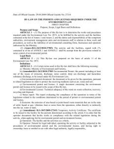 By-Law 27214 on Permits and Licenses