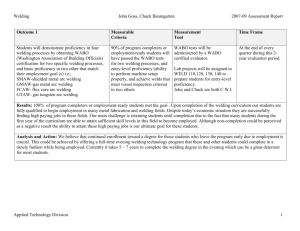 Welding 2007-09 Final Assessment Report