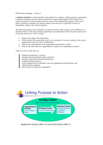 Business Strategy – Lecture 4 – Worksheet