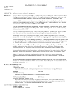 My Resume - University of Minnesota Twin Cities