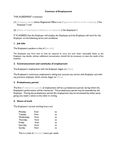 Contract of employment (draft)
