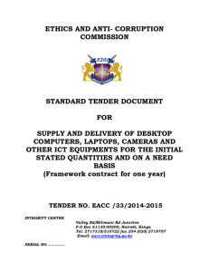 tender no. eacc /33/2014-2015 - Ethics and Anti