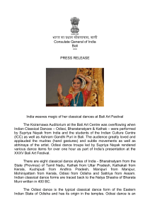 Odissi Dance Performances – 18 to 21 June 2013