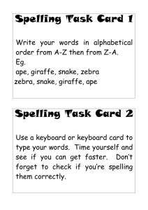 Spelling Task Cards - MargD Teaching Posters