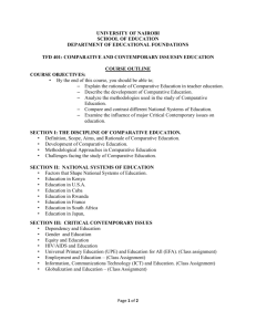 TFD 401 COURSE OUTLINE - Department of Educational