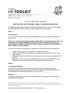 Written Test, ECE - Child Care Human Resources Sector Council