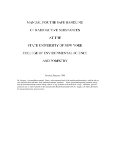 manual for the safe handling - SUNY College of Environmental
