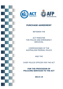 Purchase Agreement for the provision of policing services to the