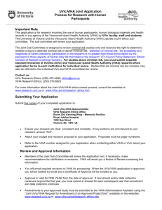 UVic/VIHA Joint Application Process for Research with Human