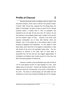 Profile of Chennai - Town and Country Planning Organisation