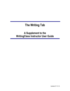 Writing and Comment Assignments