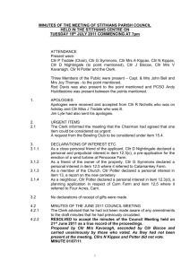 MINUTES OF THE MEETING OF STITHIANS PARISH COUNCIL