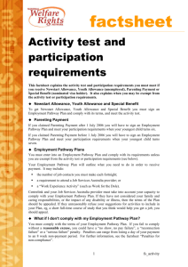 Activity test and participation requirements