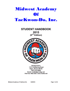 2015 Handbook - Midwest Academy Of Tae Kwon Do