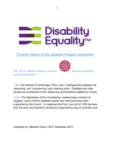 Timeline of the History of the Disabled people's movement