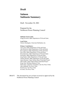 Salmon River Subbasin Summary