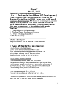 Ch 11 Residential Land Uses & 12 Commercial & Industrial Land