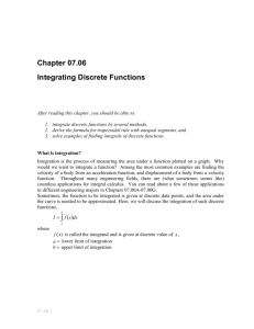 Integration of discrete function