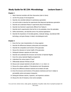 Study Guide for BI 243: Microbiology Lecture Exam 1