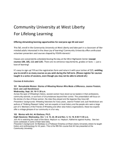 Community University at West Liberty For Lifelong Learning Offering
