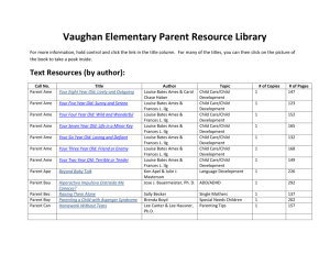 Vaughan Elementary Parent Resource Library For more information