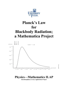 ILAP Project #1 Planck's Law - ILAPs Project at TU