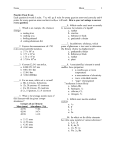 2011 Chemistry 832 Final Exam