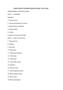 ROAD TRAFFIC OFFENCES REGULATIONS