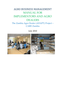 agro business management manual for implementors and agro