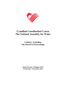 The Record (Word, 1388KB) - National Assembly for Wales