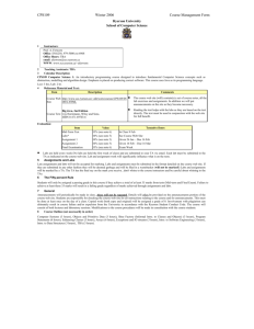 Course Management Form - Department of Computer Science