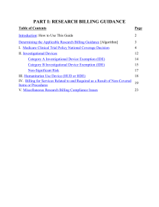 Determining the Applicable Research Billing Guidance