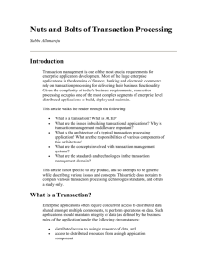 Nuts and Bolts of Transaction Processing