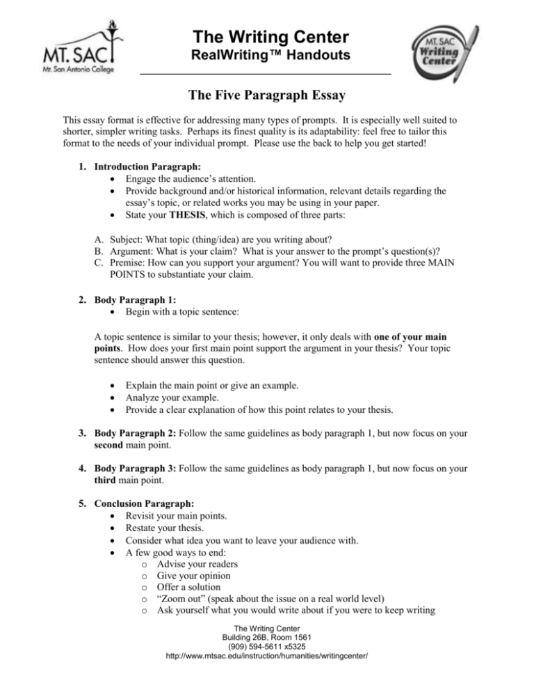 mastering the five paragraph essay