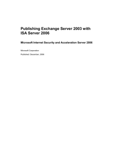 Publishing Exchange Server 2003 with ISA Server