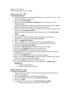 Chapter 15 Worksheet “The Muslim Empires (1450 – 1800)” Section