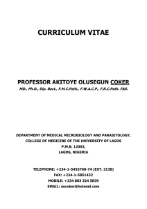 curriculum vitae - University of Lagos