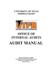 AUDIT MANUAL 2007.pdf - The University of Texas of the Permian