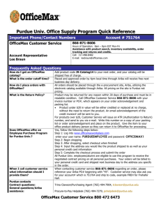 Office Supply Program Quick Reference