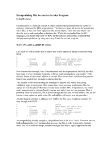 Data Encapsulation in RPG