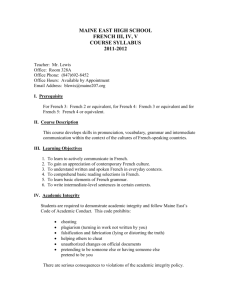 French 3/4/5 Syllabus - Maine East High School