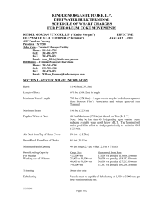 Schedule of Wharf Charges (petcoke) - January 1, 2011