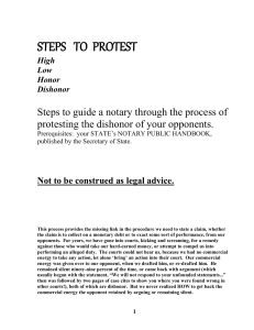steps to protest - Assisting Vessels