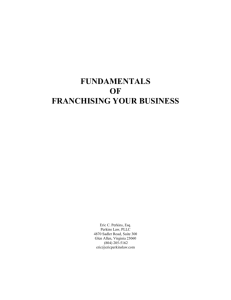 Franchising Your Business Outline