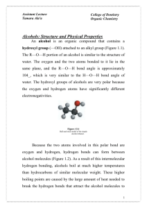 Alcohols: Structure and Physical Properties