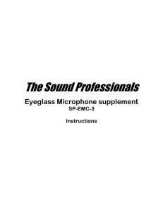 Instructions for - The Sound Professionals