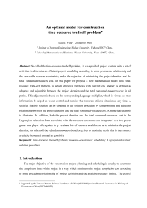 An optimal model for construction time-resource trade-off