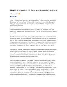 The Privatization of Prisons Should Continue