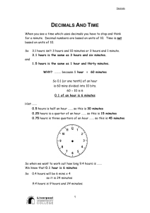 decimals and time